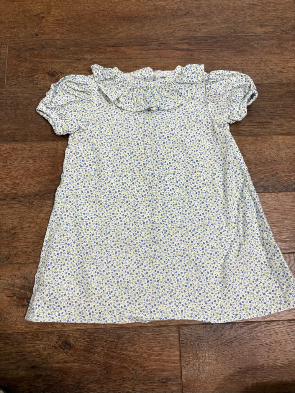 Funtasia Too Girls 2T Floral Dress Blue Green Ruffle Collar